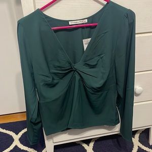 Never been worn with tags on Abercrombie green top